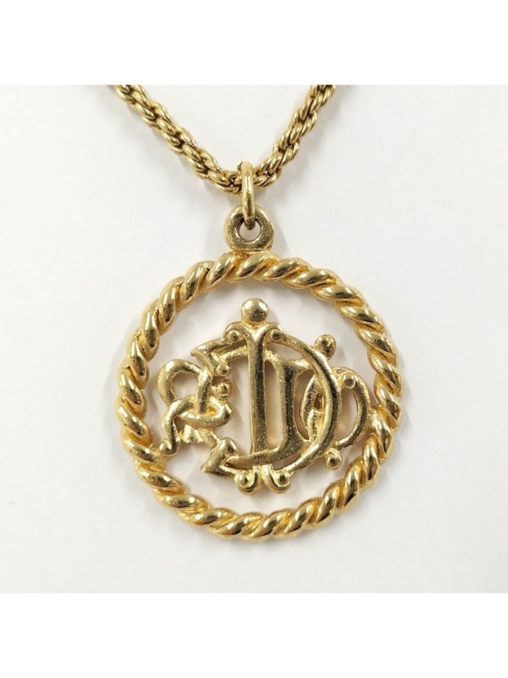 Dior Logo Necklace Gold